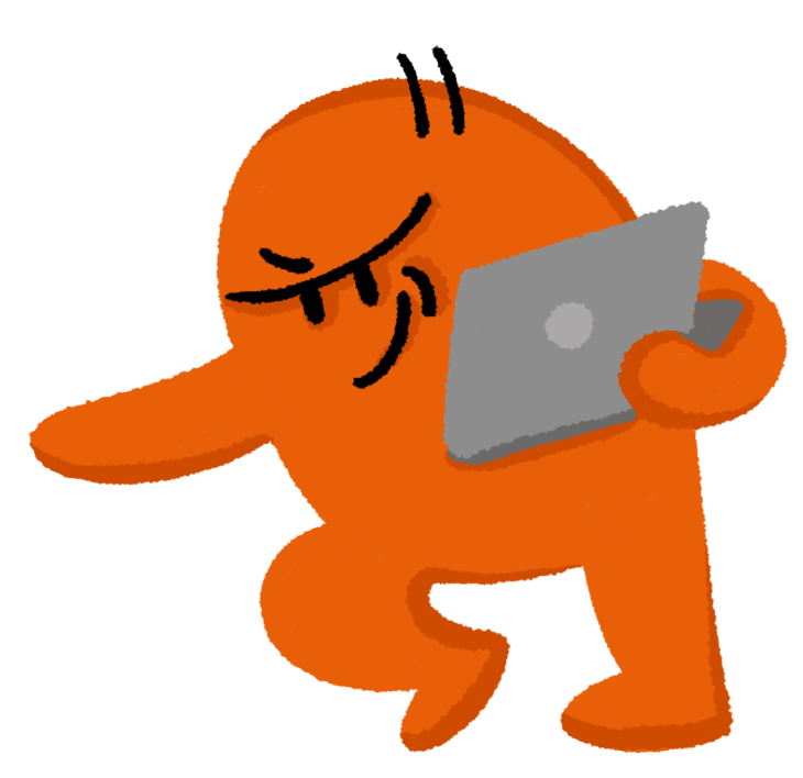 Mascot Đần cầm laptop
